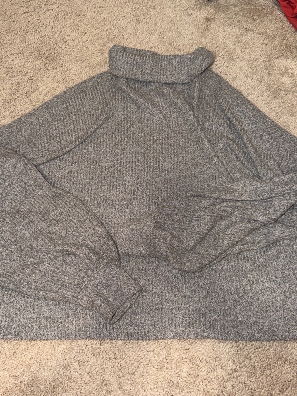 Hollister Gray Marled Turtleneck Sweater